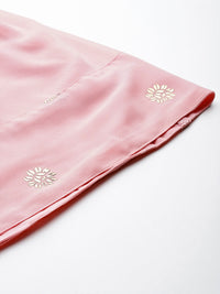 Thumbnail for Jompers Women's georgette Foil Print Kurta palazzo Dupatta Set - Pink - Distacart