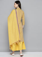 Thumbnail for Jompers Women's Woven design kurta, palazzo and dupatta set - Yellow - Distacart
