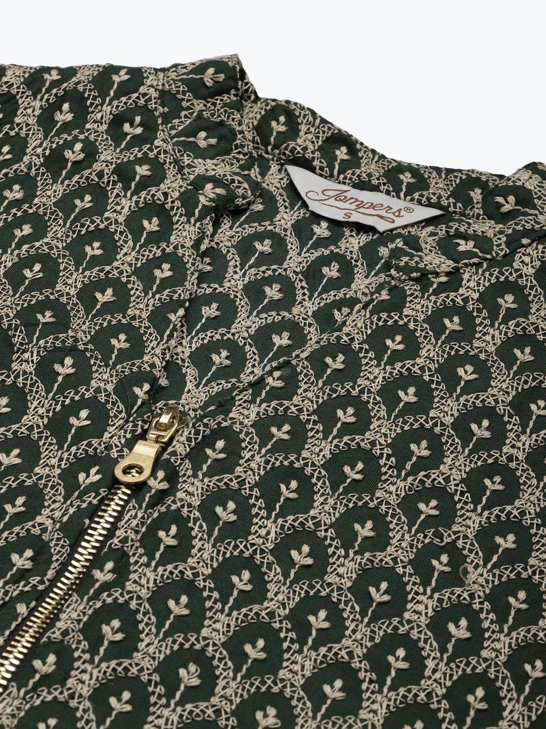 Jompers Women's Green Embroidered Kurta with Sharara - Distacart