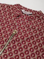 Thumbnail for Jompers Women's Maroon Embroidered Kurta with Sharara - Distacart
