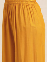Thumbnail for Jompers Women's Mustard Embroidered Kurta with Sharara - Mustard - Distacart