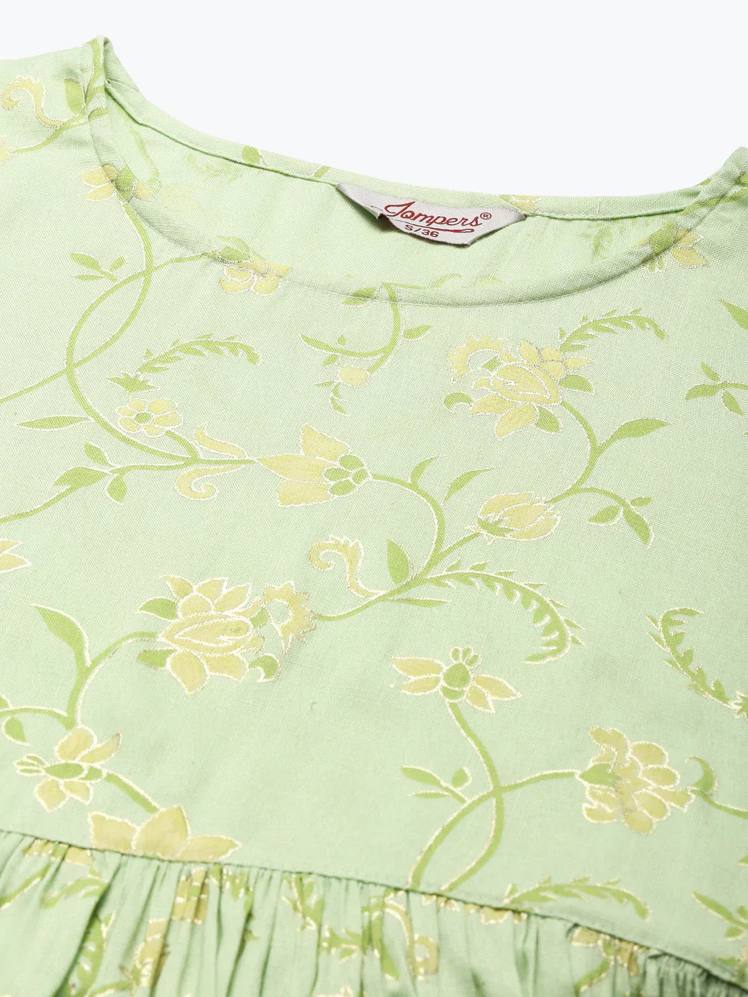 Jompers Women's Green Kurta with Sharara & Dupatta - Green - Distacart