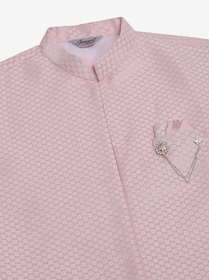 Jompers Men's Solid Kurta Pyjama With Shrug Jacket - Pink - Distacart