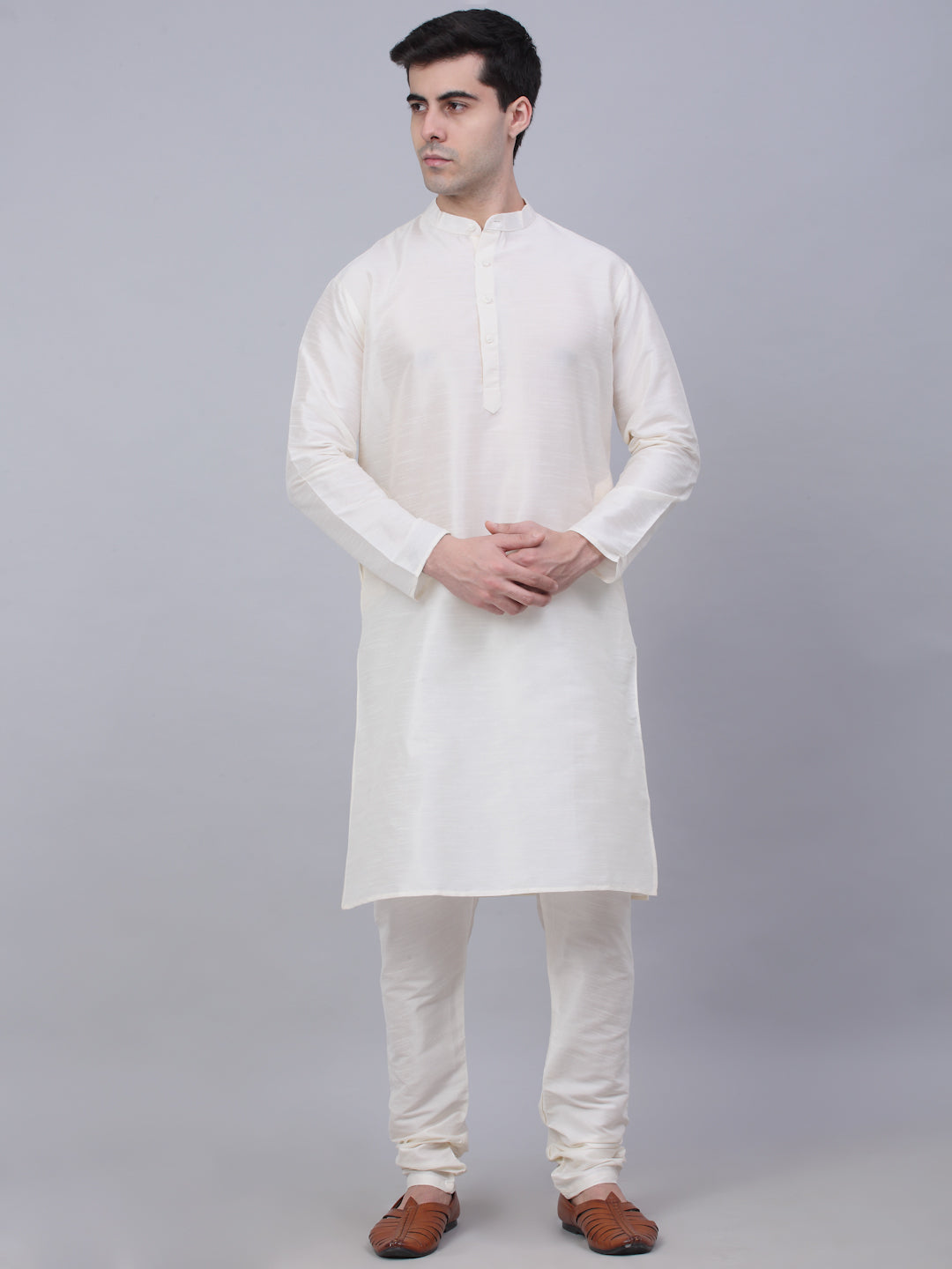 Jompers Men's Solid Kurta Pyjama With Shrug Jacket - Sky Blue - Distacart