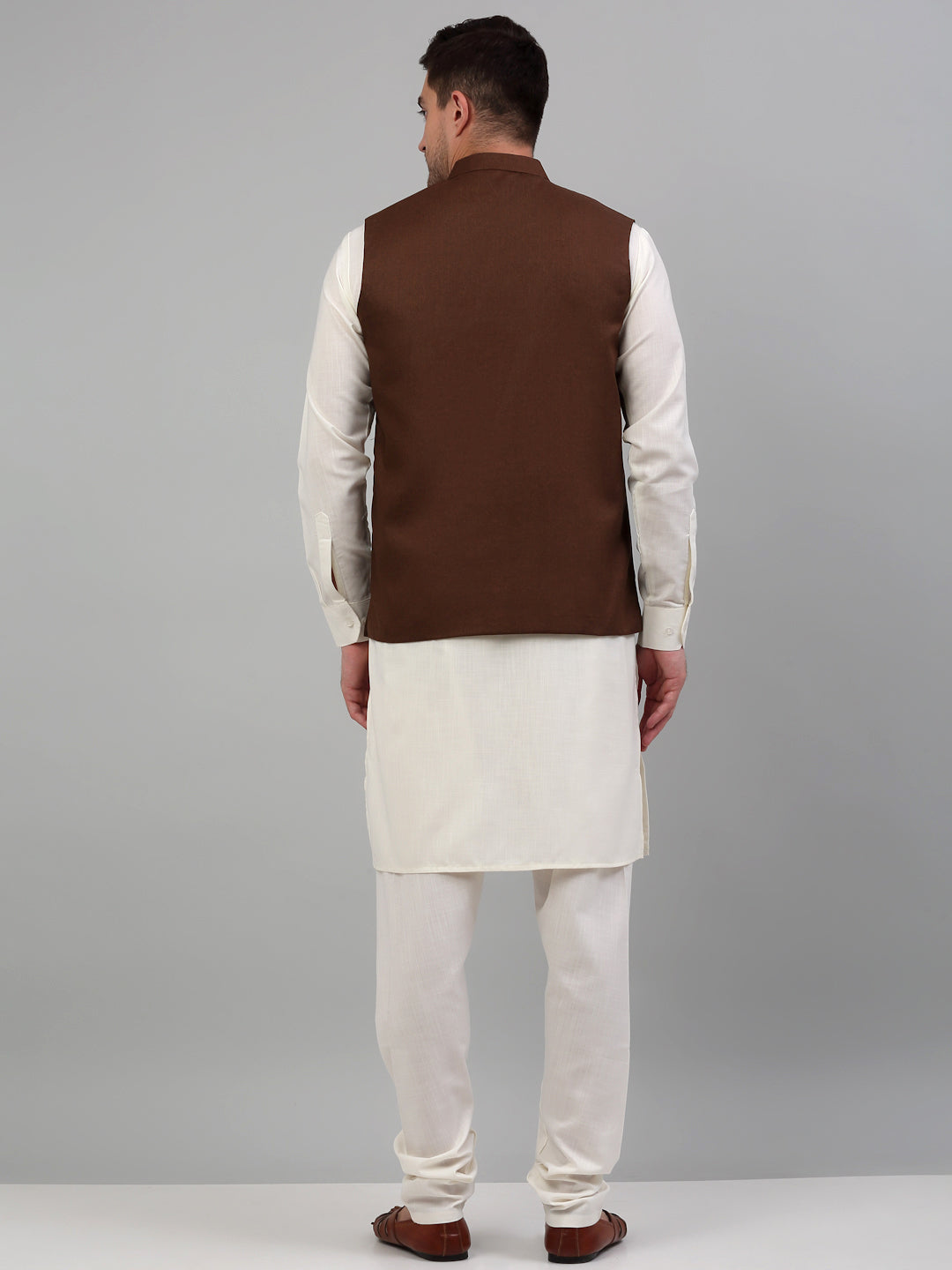 Jompers Men's Nehru Jacket with White Kurta Pyjama - Distacart