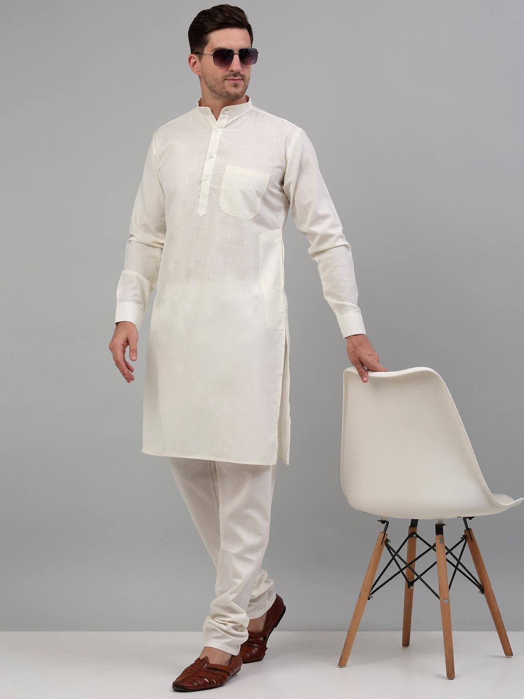 Jompers Men's Nehru Jacket with White Kurta Pyjama - Distacart