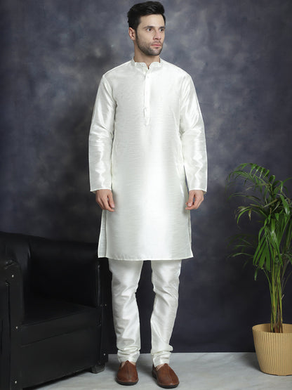 Jompers Men's Embroidred Nehru Jacket With Solid Kurta Pyjama - Grey - Distacart