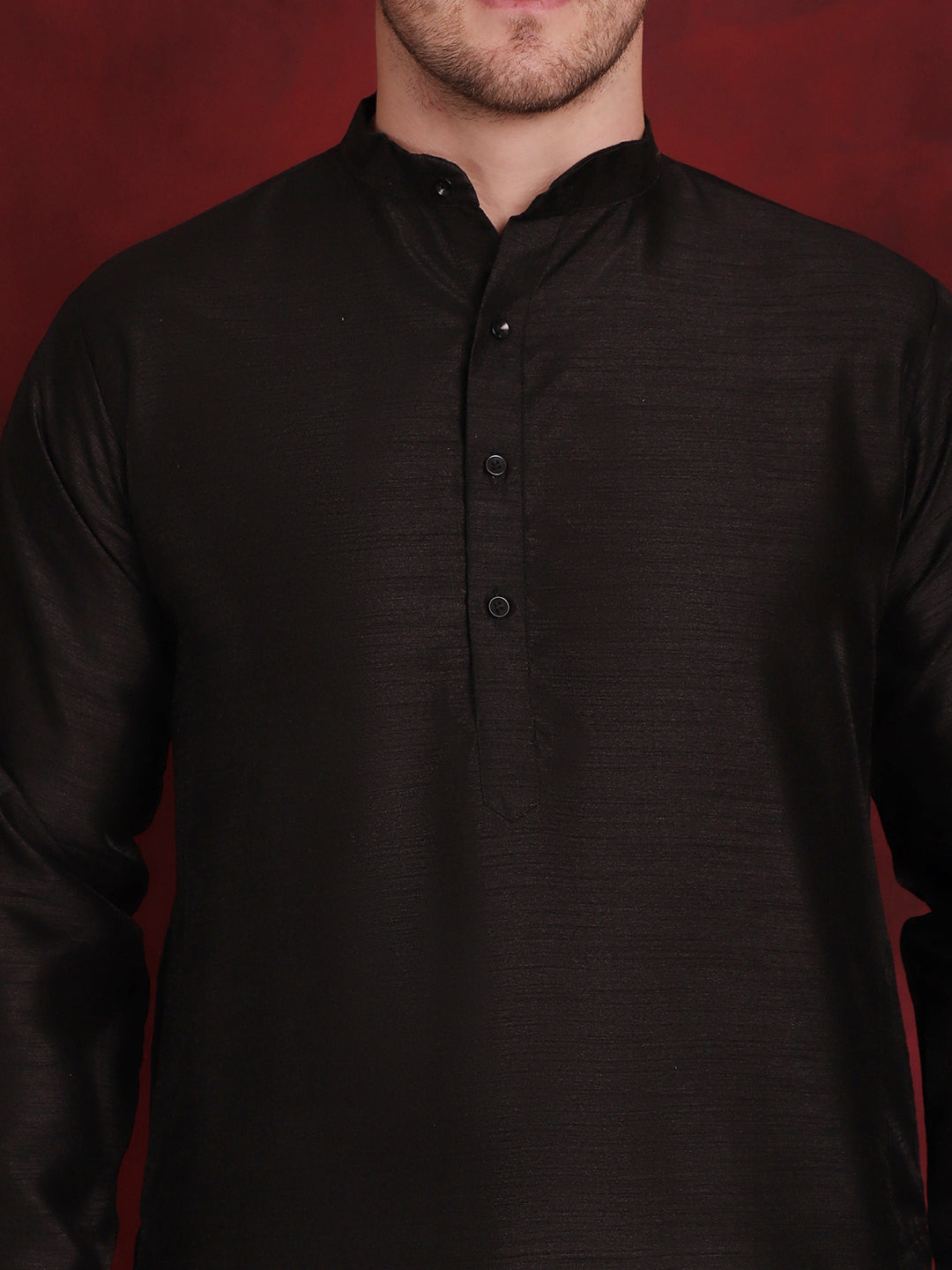 Jompers Men's Black Floral Printed Nehru Jacket With Kurta Pyjama Set - Distacart