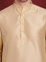 Thumbnail for Jompers Men's White Woven Design Nehru Jacket With Kurta Pyjama Set - Distacart