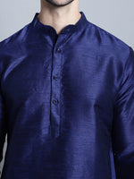 Thumbnail for Jompers Men's Printed Nehru Jacket With Kurta Pyjama Set - Blue - Distacart