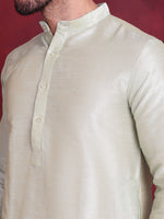 Thumbnail for Jompers Men's Woven Design Nehru Jacket With Kurta Pyjama Set - Golden - Distacart