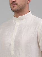 Thumbnail for Jompers Men's Embroidered Nehru Jacket With Solid Kurta Pyjama Set - Golden - Distacart