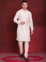 Thumbnail for Jompers Men's Black Woven Design Nehru Jacket With Kurta Pyjama Set - Distacart