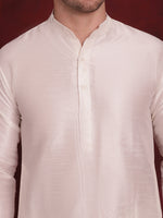 Thumbnail for Jompers Men's Navy Blue Woven Design Nehru Jacket With Kurta Pyjama Set - Distacart