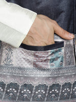 Thumbnail for Jompers Men's Printed Nehru Jacket With Solid Kurta Pyjama - Black - Distacart