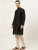 Thumbnail for Jompers Men's Printed Nehru Jacket and Kurta Pyjama Set - Golden - Distacart