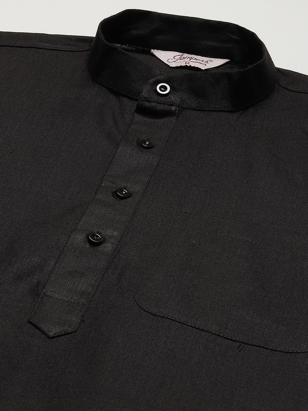 Jompers Men's Kurta Pyjama With Black Solid Nehru Jacket - Distacart