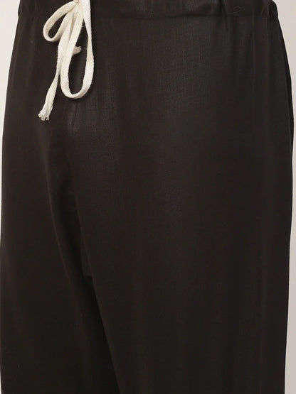 Jompers Men's Kurta Pyjama With Black Solid Nehru Jacket - Distacart