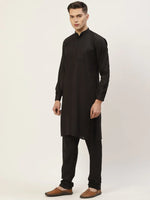 Thumbnail for Jompers Men's Kurta Pyjama With Black Solid Nehru Jacket - Distacart