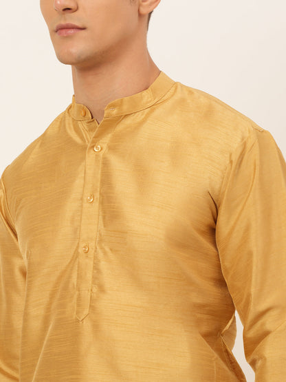 Jompers Men's Solid Kurta Pyjama With Nehru Jacket - DOlive - Distacart