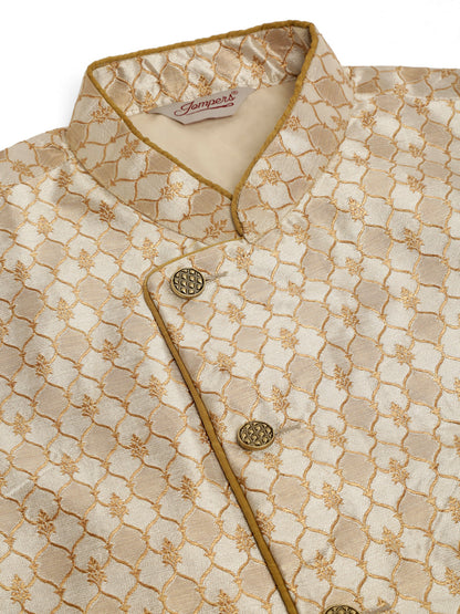 Jompers Men's Solid Kurta Pyjama With Nehru Jacket - DSilver - Distacart