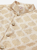 Thumbnail for Jompers Men's Solid Kurta Pyjama With Floral Cream Printed Nehru Jacket - Distacart