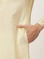 Thumbnail for Jompers Men's Solid Kurta Pyjama With Floral Navy Printed Nehru Jacket - Distacart