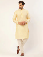 Thumbnail for Jompers Men's Solid Kurta Pyjama With White Embroidered Nehru Jacket - Distacart