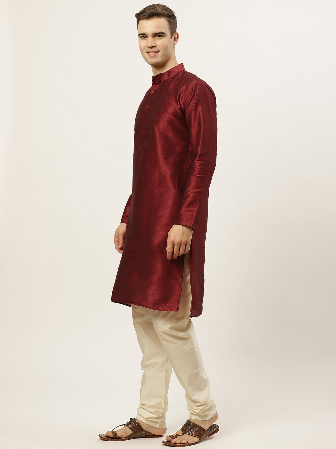 Jompers Men's Printed Nehru Jacket and Kurta Pyjama Set - Black - Distacart