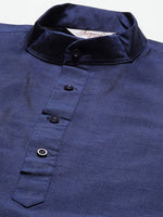 Thumbnail for Jompers Men's Ikat Printed Nehru Jacket and Kurta Pyjama Set - Sky Blue - Distacart