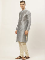 Thumbnail for Jompers Men's Printed Nehru Jacket and Kurta Pyjama Set - Maroon - Distacart