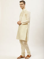 Thumbnail for Jompers Men's Floral Printed Nehru Jacket and Kurta Pyjama Set - Grey - Distacart