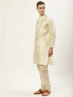 Thumbnail for Jompers Men's Printed Nehru Jacket and Kurta Pyjama Set - Orange - Distacart