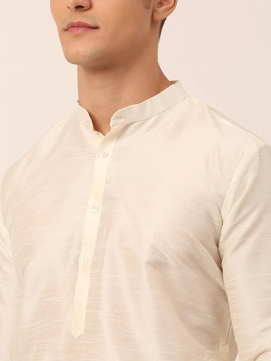 Jompers Men's Solid Kurta Pyjama With Blue Floral Embroidered Nehru Jacket - Distacart