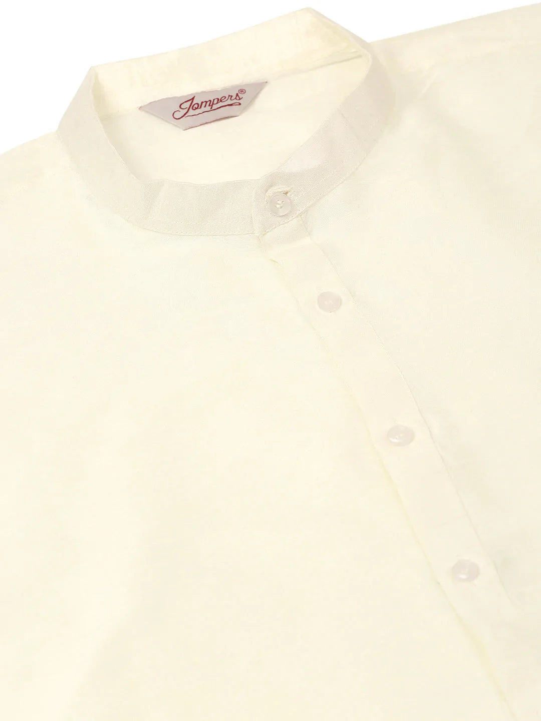 Jompers Men's Solid Kurta Pyjama With Grey Floral Embroidered Nehru Jacket - Distacart