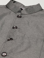 Thumbnail for Jompers Men's Kurta Pyjama With Charcoal Grey Solid Nehru Jacket - Distacart