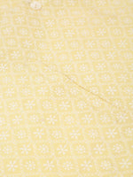 Thumbnail for Jompers Men's White Cotton Blend Kurta with Pyjamas & Yellow Embroidered Nehru Jacket - Distacart