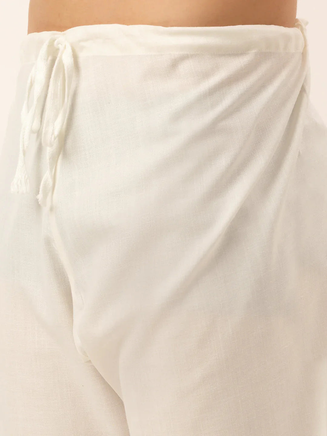 Jompers Men's White Cotton Blend Kurta with Pyjamas & Orange Embroidered Nehru Jacket - Distacart