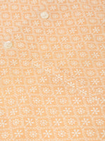 Thumbnail for Jompers Men's White Cotton Blend Kurta with Pyjamas & Orange Embroidered Nehru Jacket - Distacart