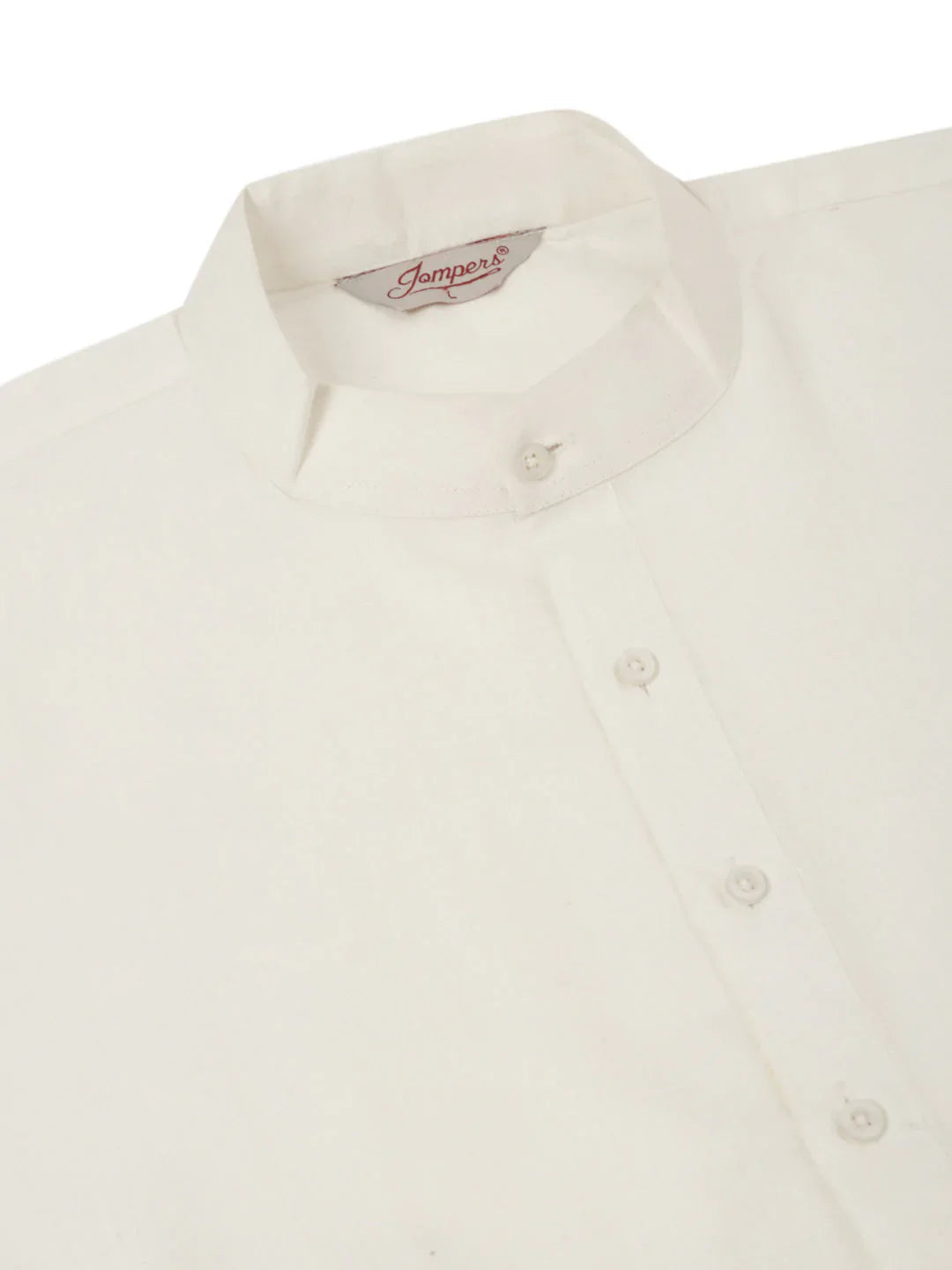 Jompers Men's White Cotton Blend Kurta with Pyjamas & Sky Blue Embroidered Nehru Jacket - Distacart