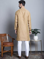 Thumbnail for Jompers Men's Yellow Woven Design Kurta with Pyjamas - Distacart
