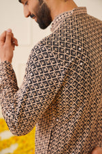 Thumbnail for Jompers Men's Sequin Embroidered Pure Cotton Kurta - Brown - Distacart