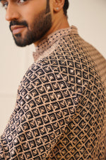 Thumbnail for Jompers Men's Sequin Embroidered Pure Cotton Kurta - Brown - Distacart