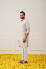 Thumbnail for Jompers Men's Sequin Embroidered Pure Cotton Kurta - Beige - Distacart