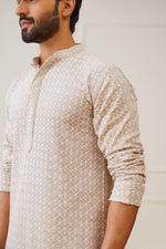 Thumbnail for Jompers Men's Sequin Embroidered Pure Cotton Kurta - Beige - Distacart