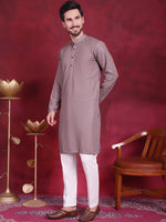 Thumbnail for Jompers Men's Sequins Chikankari Kurta with Pyjama - Grey - Distacart