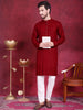 Jompers Men's Sequins Chikankari Kurta with Pyjama - Maroon - Distacart