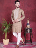 Jompers Men's Sequins Embroidered Kurta Pyjama Set - Beige - Distacart