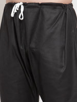Thumbnail for Jompers Men's Solid Dobby Kurta Payjama Set - Black - Distacart