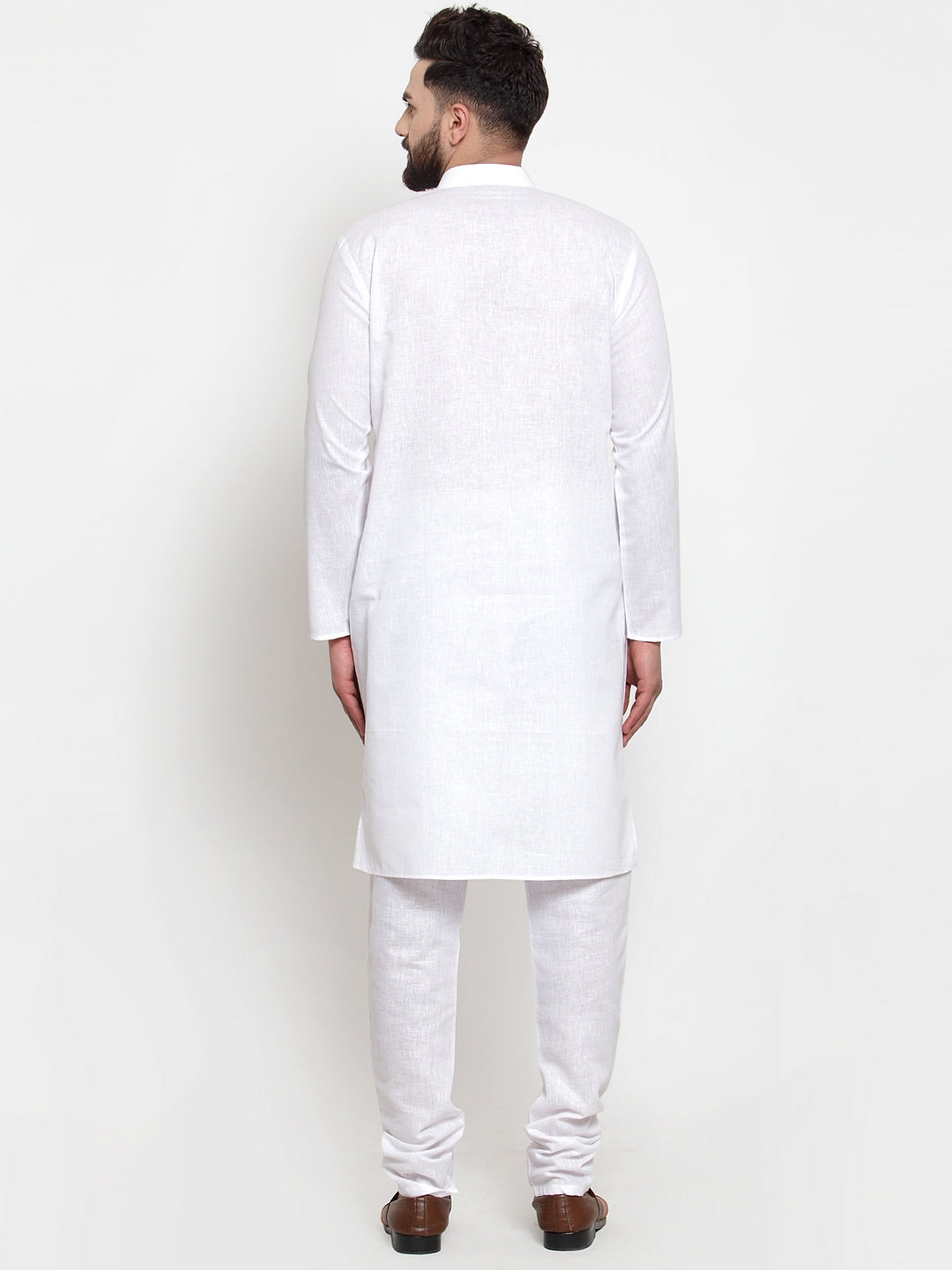 Jompers Men's Solid Cotton Kurta - White - Distacart